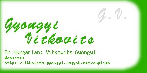 gyongyi vitkovits business card
