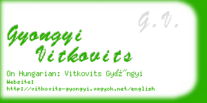 gyongyi vitkovits business card